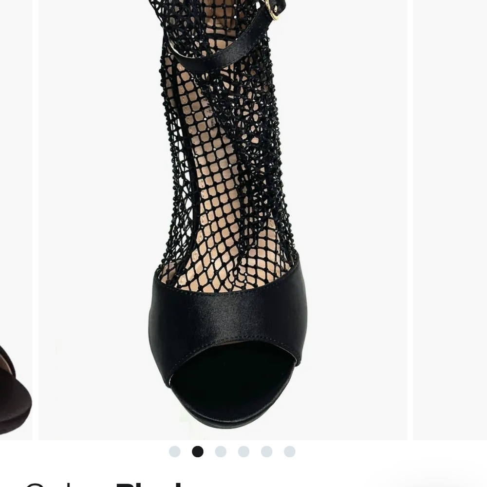 Lady Couture Ariana Blk Mesh Heels & Vivian Lou Couture Weight Shifting Inserts - Picture 4 of 7